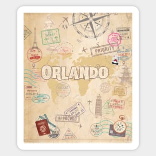 Walking around the world and discovering Orlando Sticker